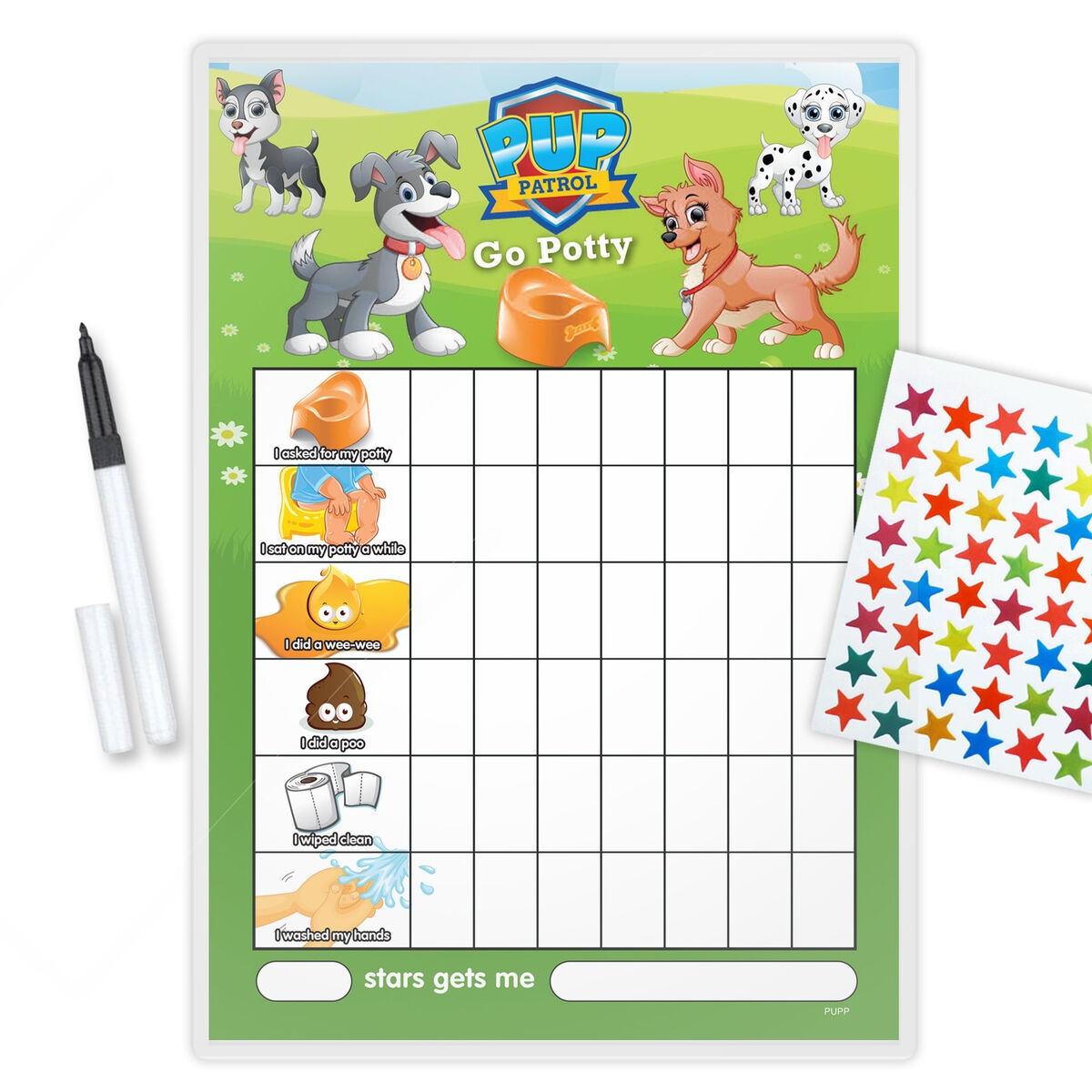POTTY REWARD CHART PUP PATROL POTTY MAGNETIC AVAILABLE FREE PEN AND STARS PUPP EBay