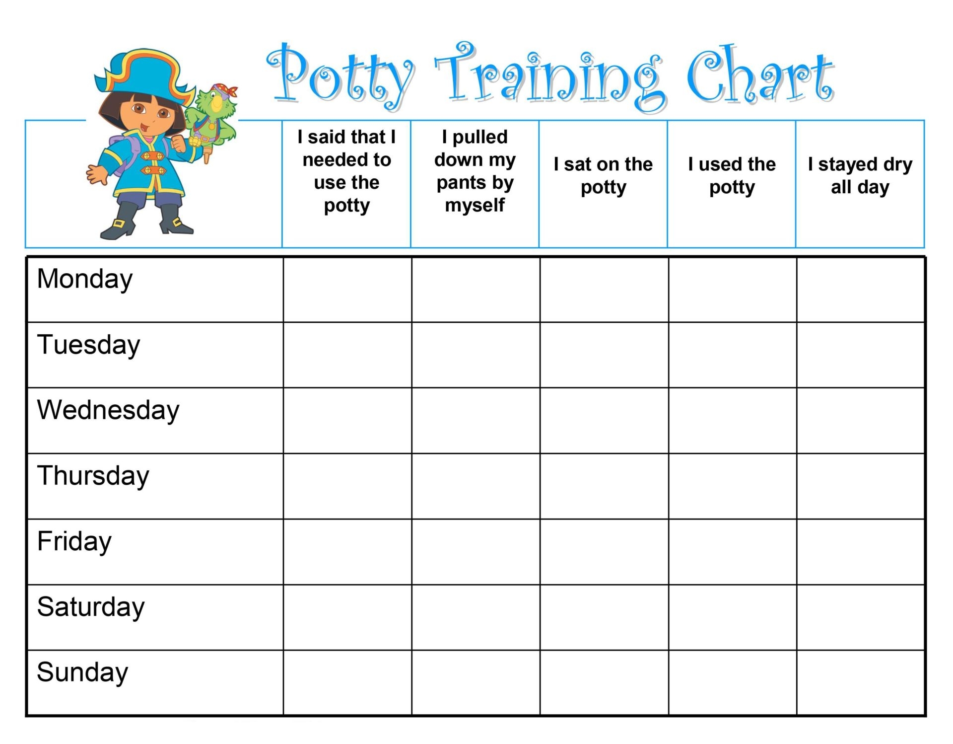 Potty Chart Printable Pdf Free Potty Chart Printable Pdf Free