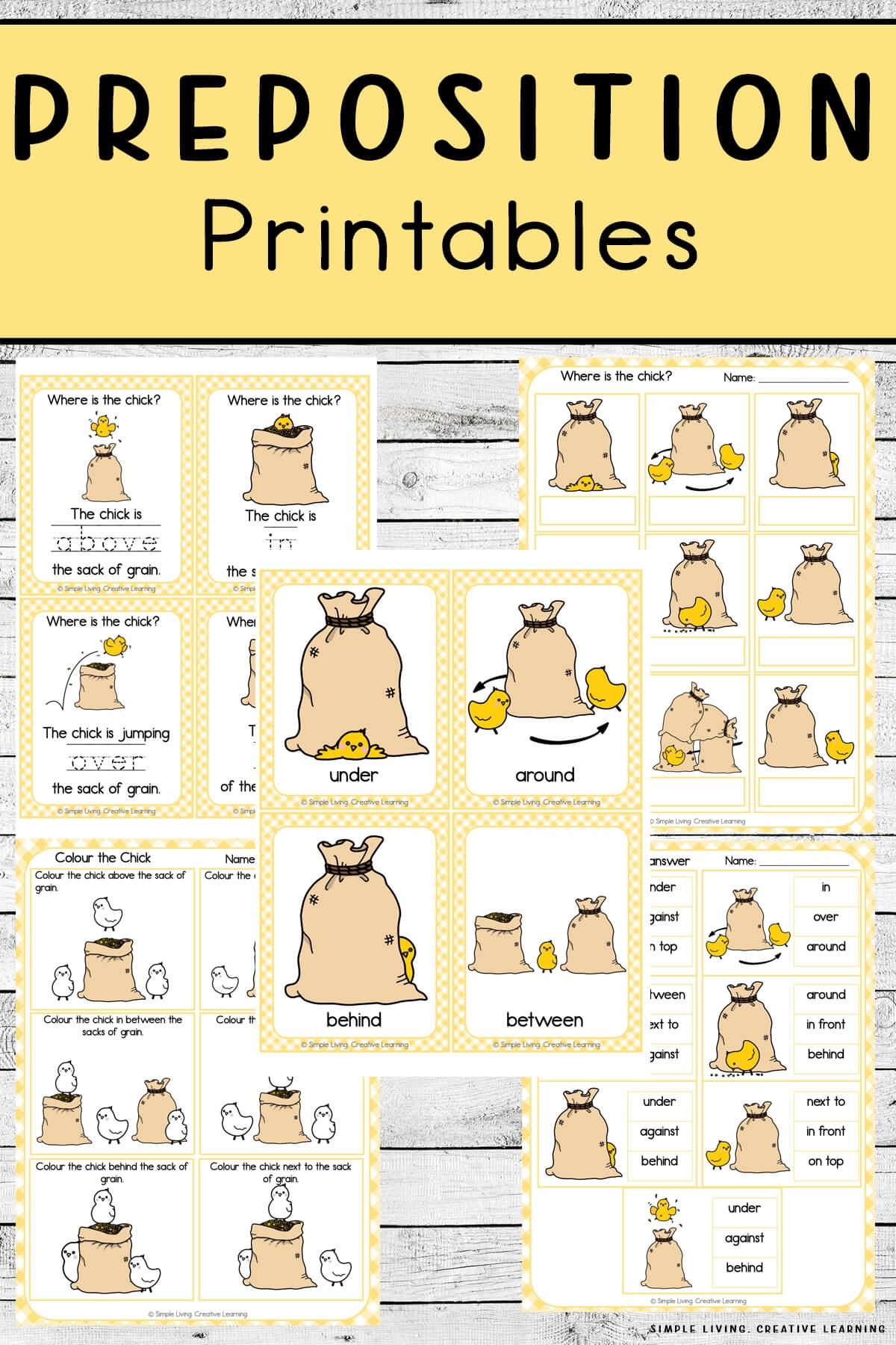 Preposition Printables Simple Living Creative Learning