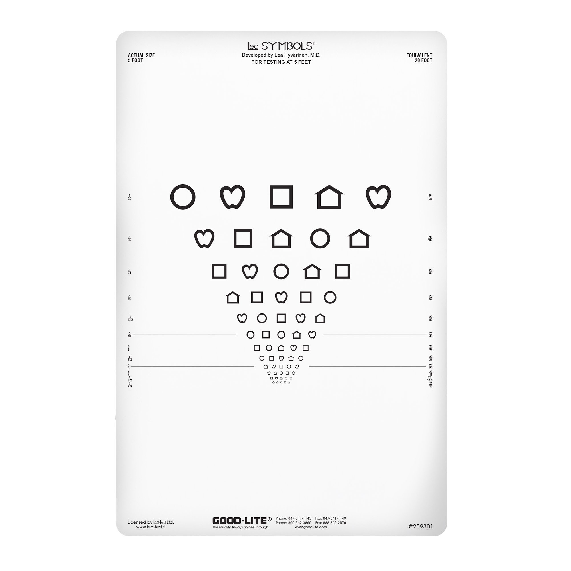 Preschool Eye Test Chart Lea Symbols 5 Foot McKesson Preschool Eye Test Chart Lea Symbols 5 Foot McKesson