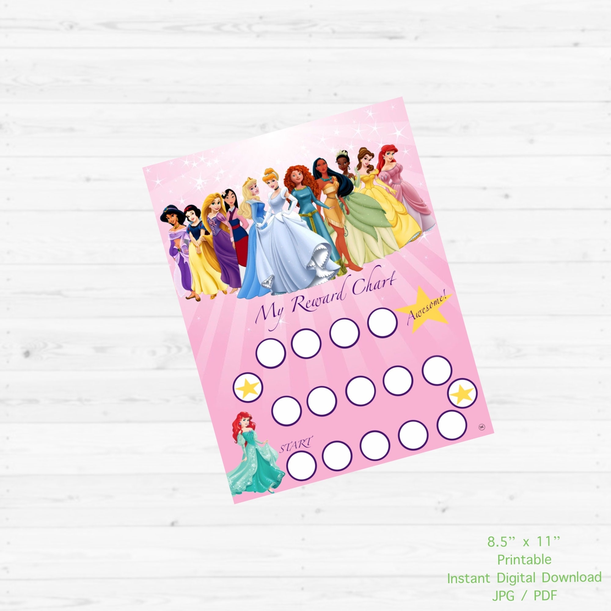 Disney Princess Reward Chart Printable