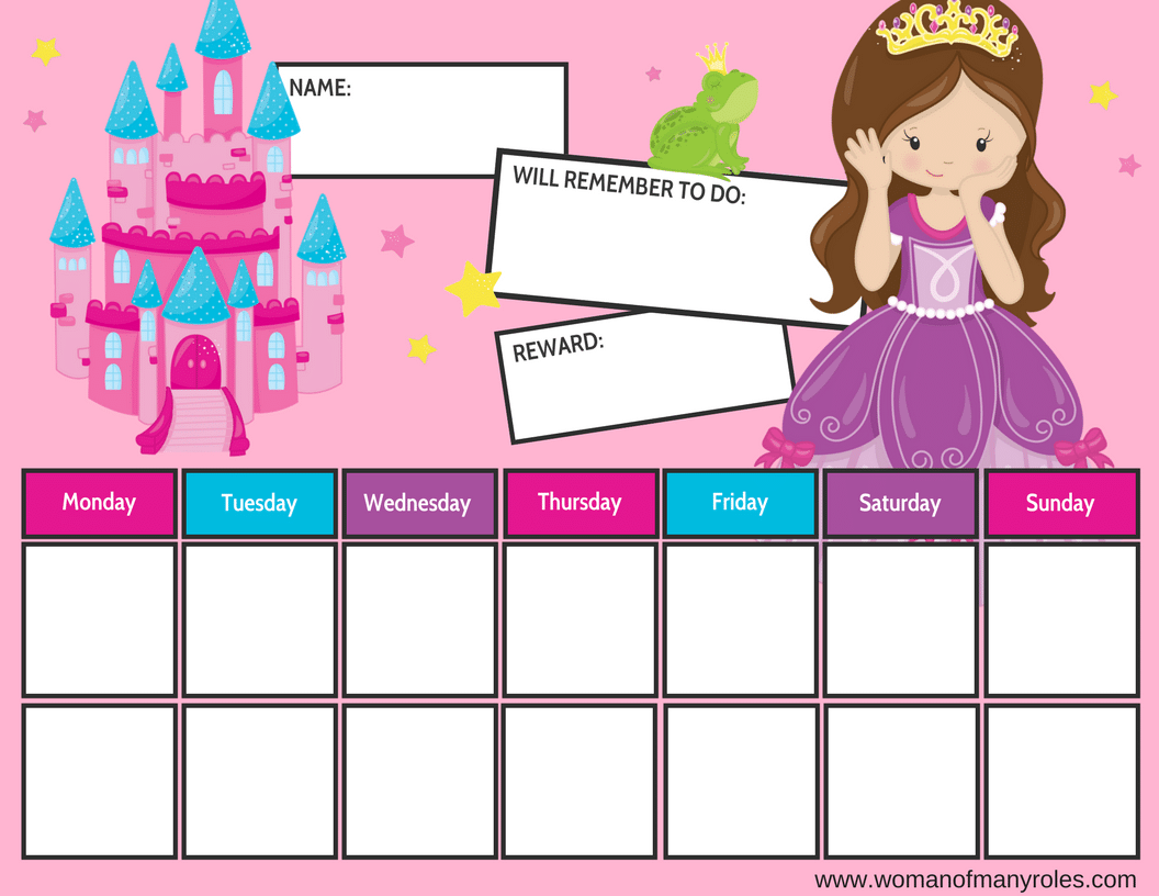 Princess Reward Chart Printable Worksheets Library