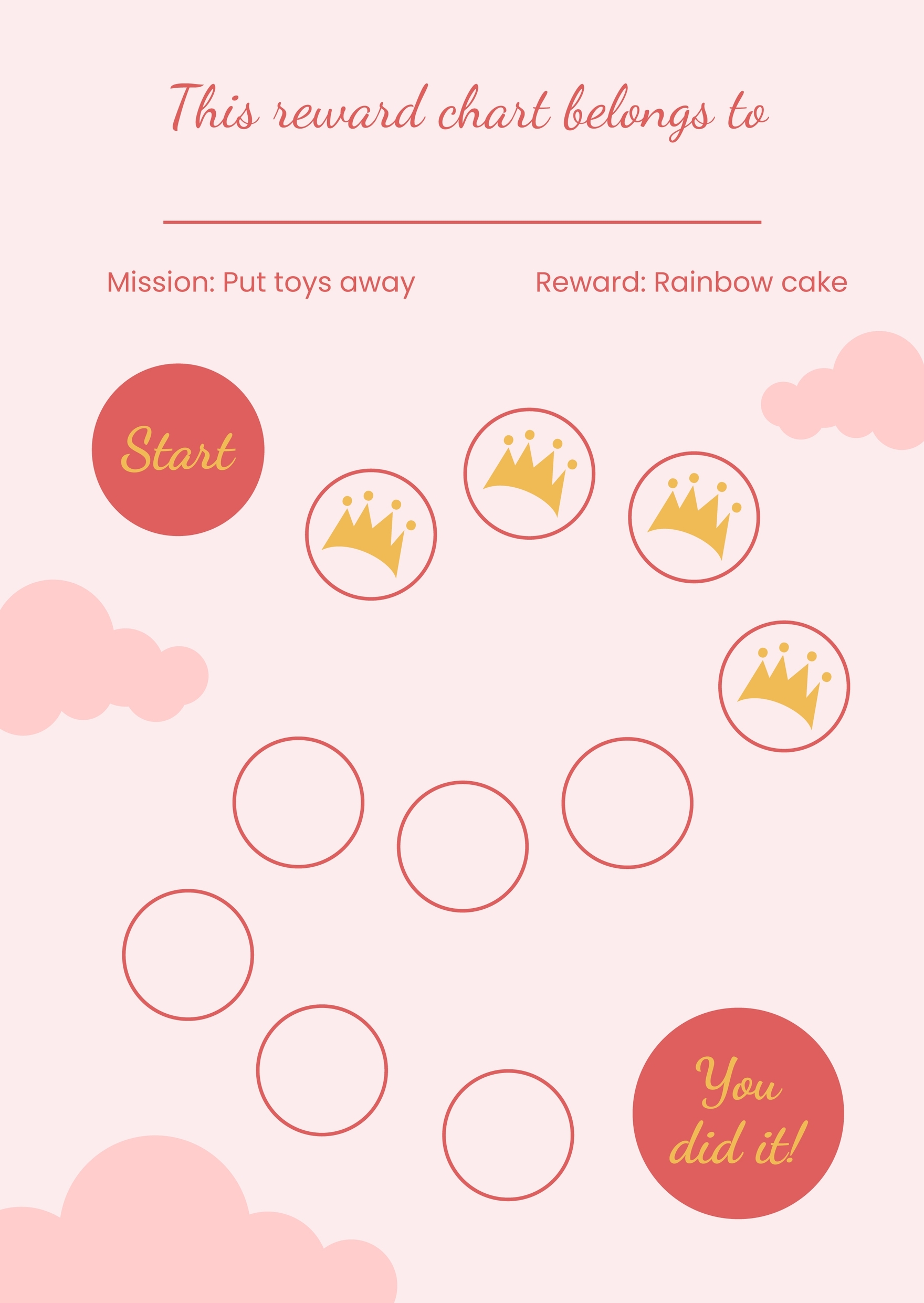 Princess Sticker Reward Chart In Illustrator PDF Download Template