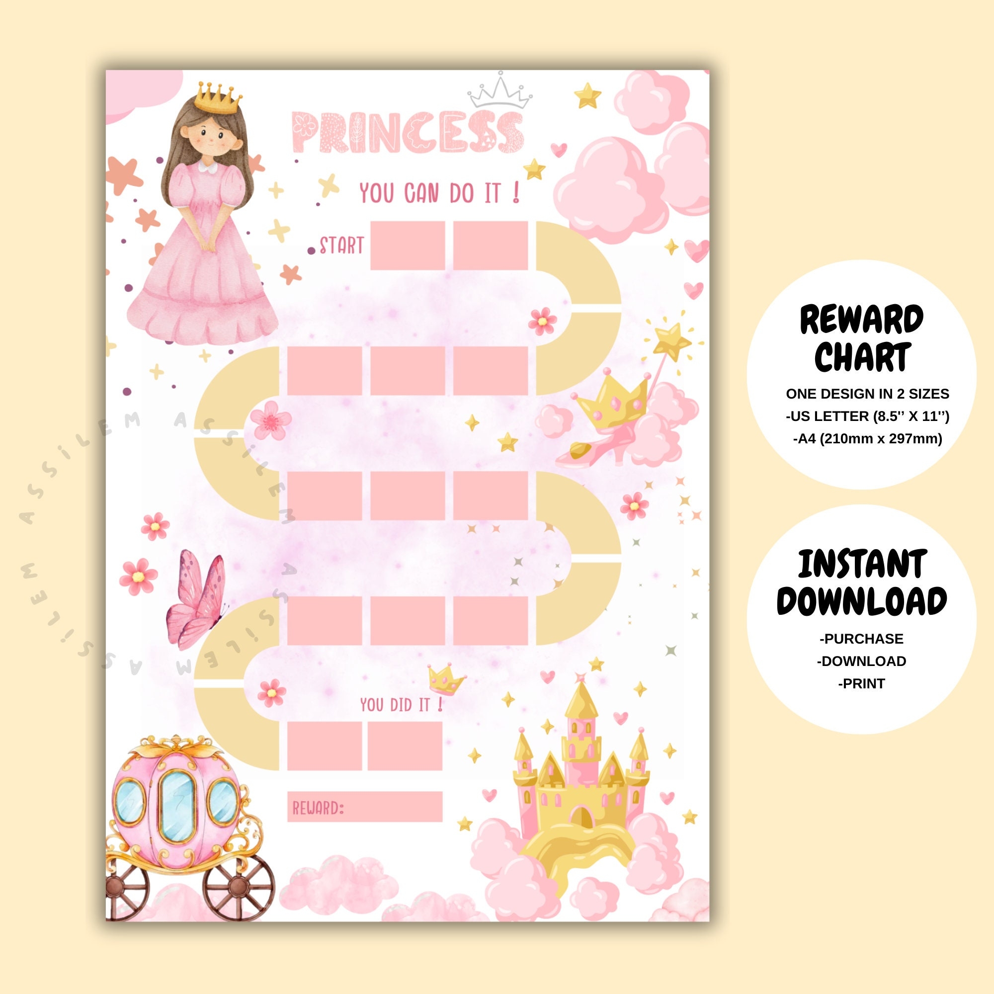 Free Printable Princess Reward Chart