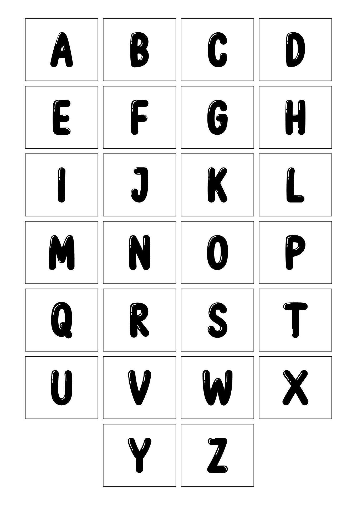 Alphabet Chart Printable Black And White