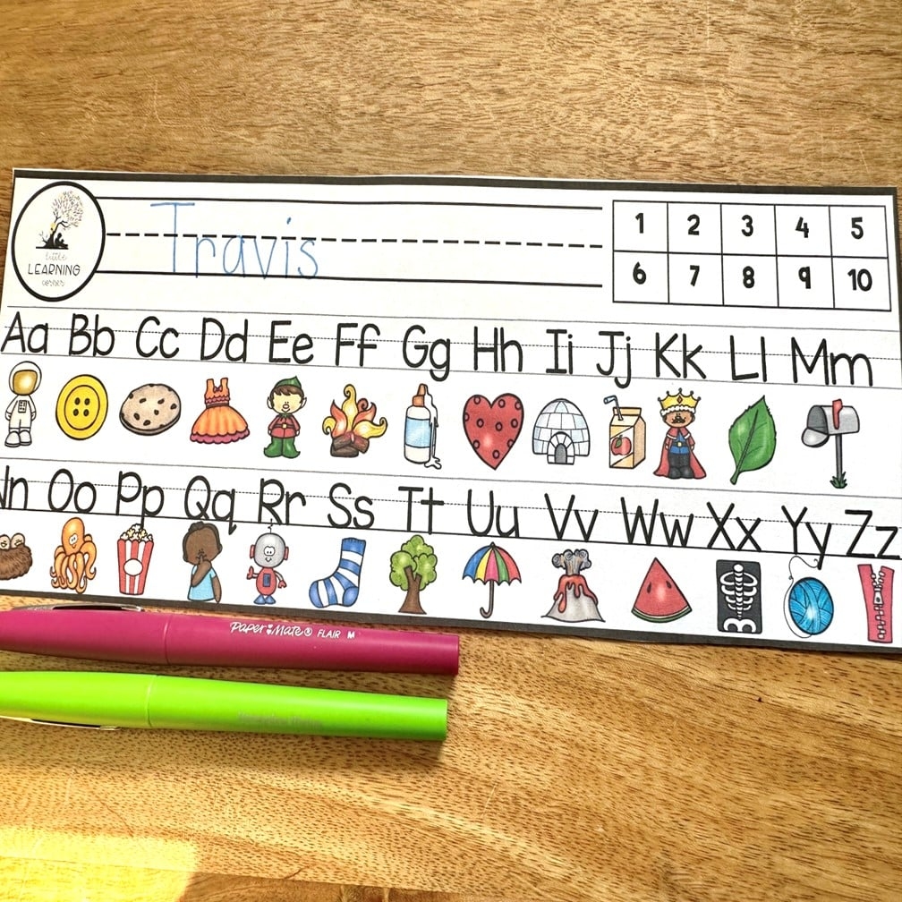 Printable Alphabet Strip For Desk And Tables Little Learning Corner Printable Alphabet Strip For Desk And Tables Little Learning Corner