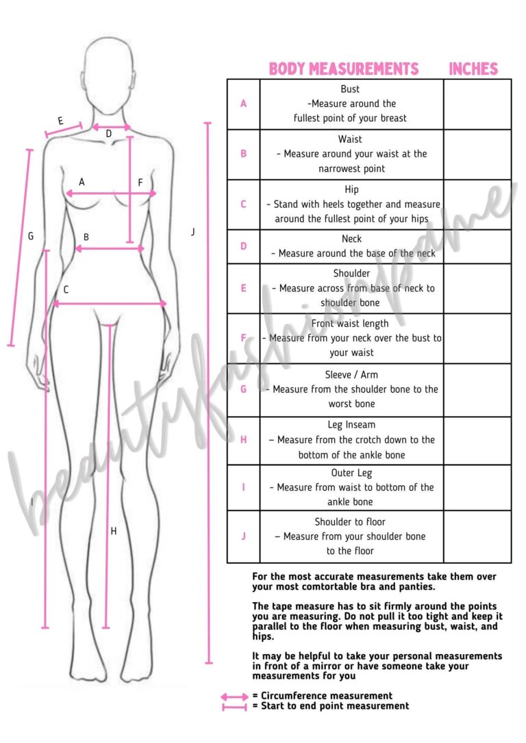Printable Body Measurement Guide expanded Version Etsy