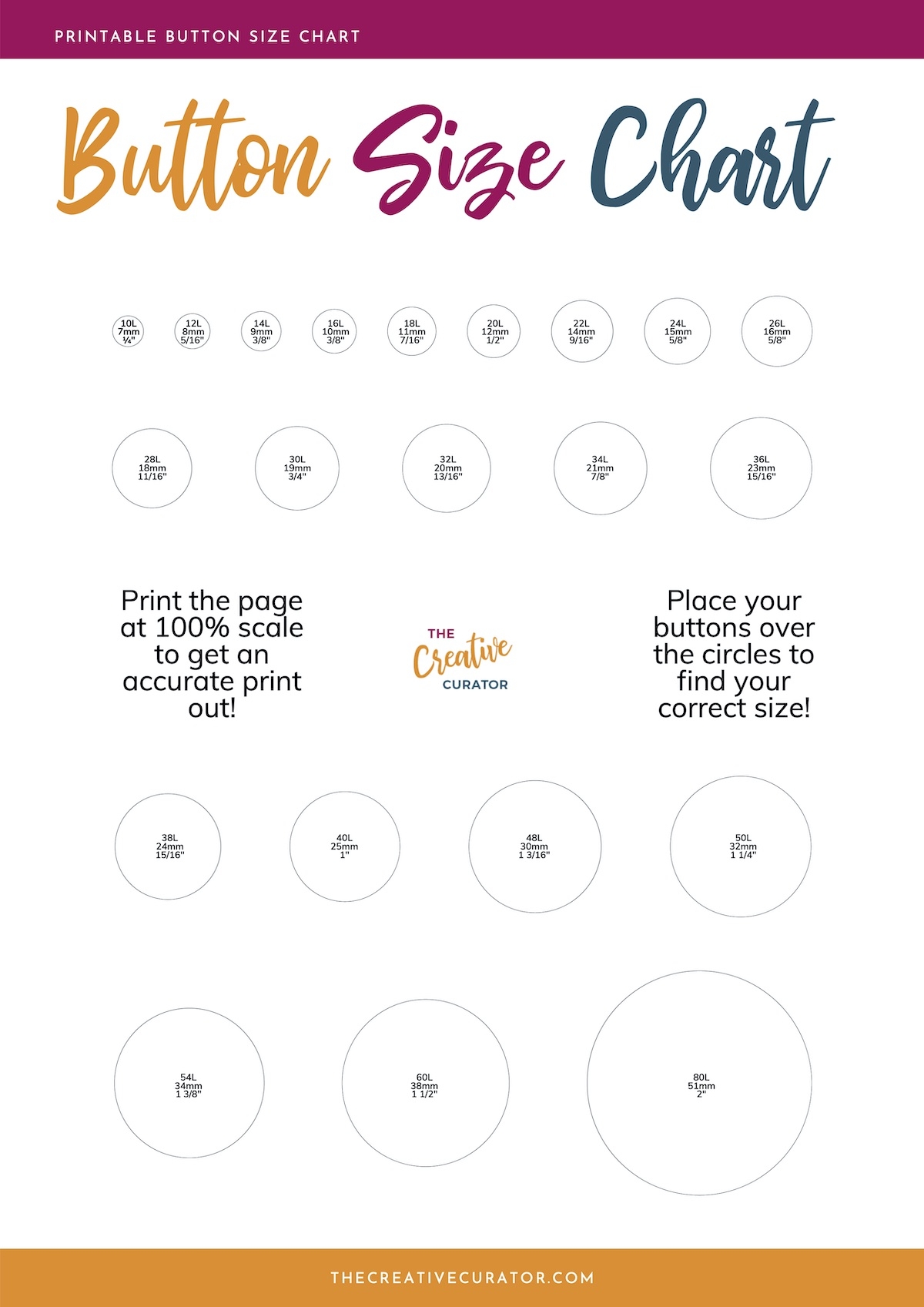 Printable Button Size Chart How To Measure Buttons The Creative Curator Printable Button Size Chart How To Measure Buttons The Creative Curator