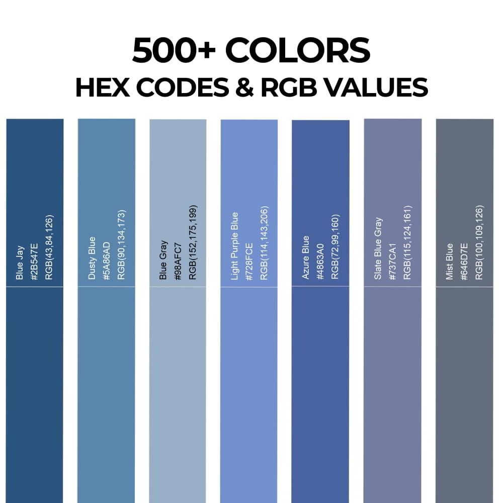 72 Color Swatch Chart Printable
