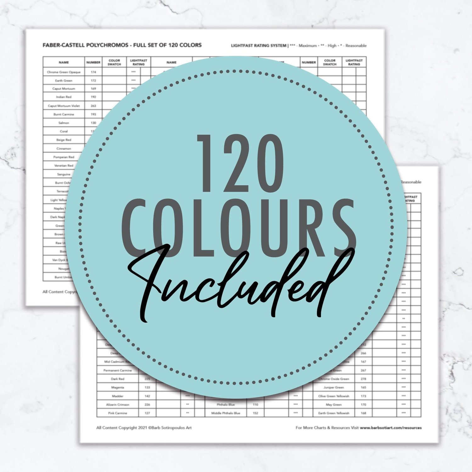 Polychromos Color Chart Printable