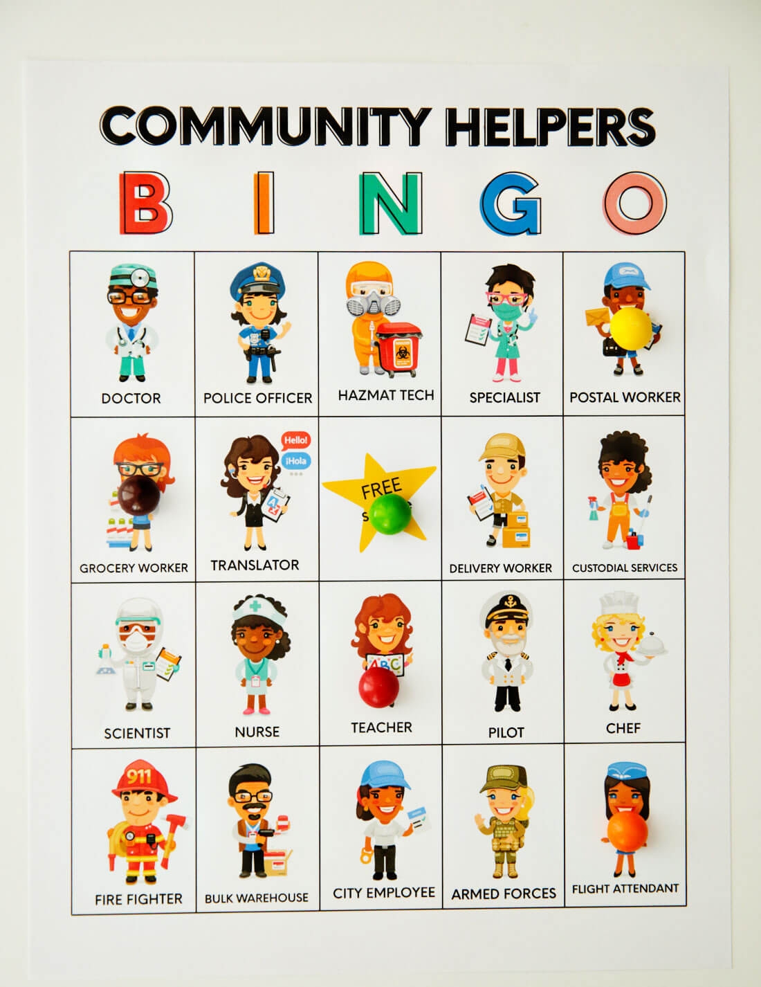 Printable Community Helpers BINGO From 30daysblog