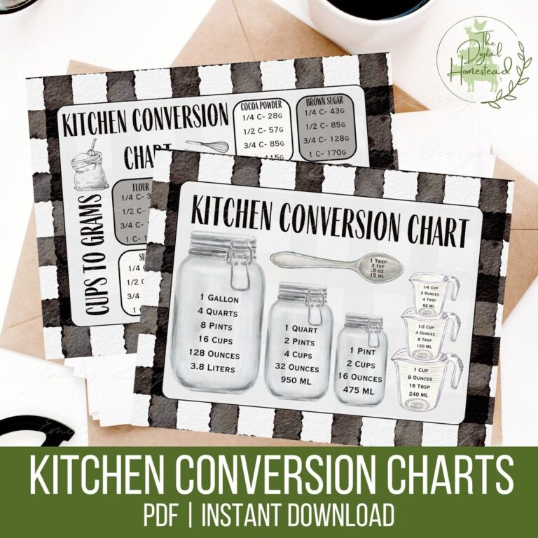 Printable Conversion Chart Cups To Grams Conversion Chart Printable Kitchen Measurements Chart Weight Measurements Conversion PDF Etsy