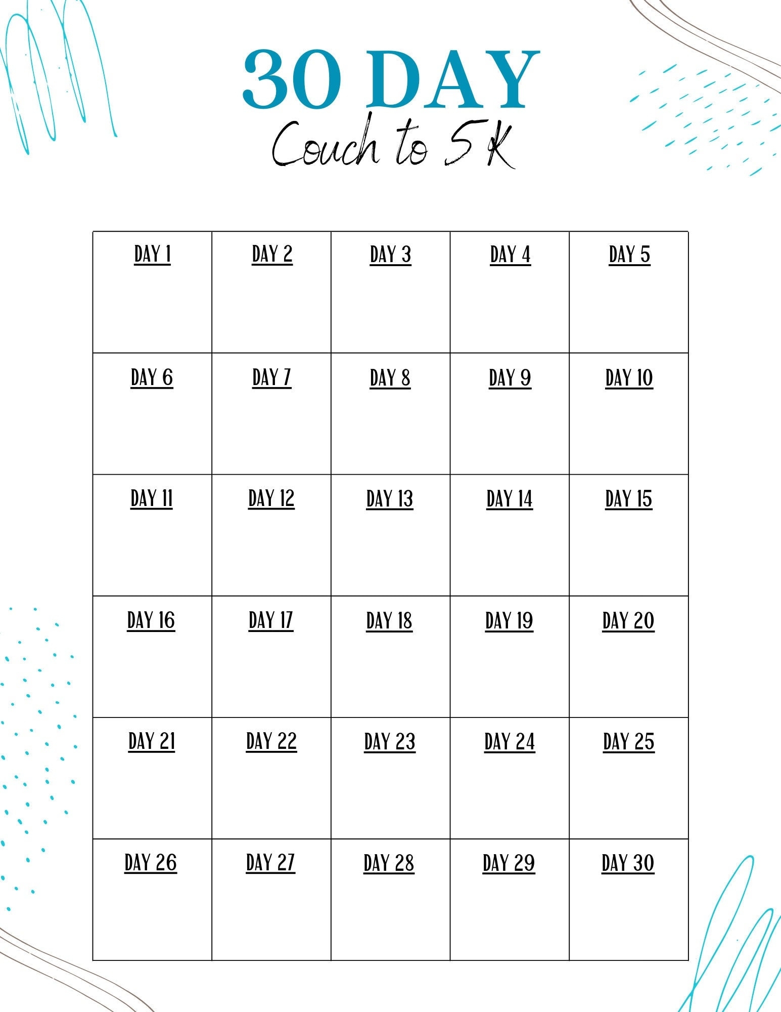 Printable Couch To 5km Running Program Printable C2 5k C25k Beginner 5k Training Plan 12 Weeks