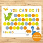 Printable Dinosaur Reward Chart Dinosaur Potty Chart Dinosaur Sticker Chart Dinosaur Behavior Chart Dinosaur Chore Chart Etsy