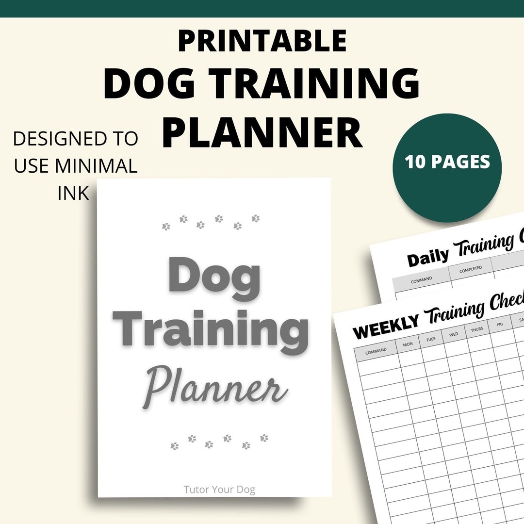 Printable Dog Training Planner Dog Training Tracking Chart Dog Training Records 8 5x11 PDF Dog Training Planner Dog Training Log Etsy