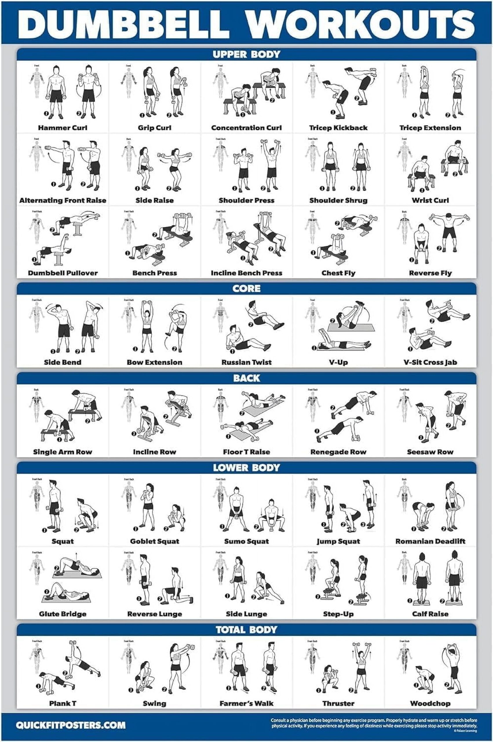 Printable Dumbell And Bench Workout Printable Dumbbell Workout With Bench Printable In Home Gym For