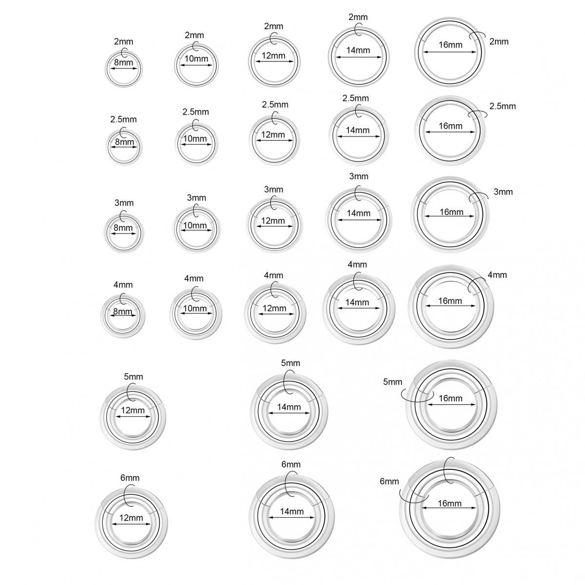 Printable Ear Gauge Chart Printable Ear Tapers Sizes Ear Gauge Scale Clearance