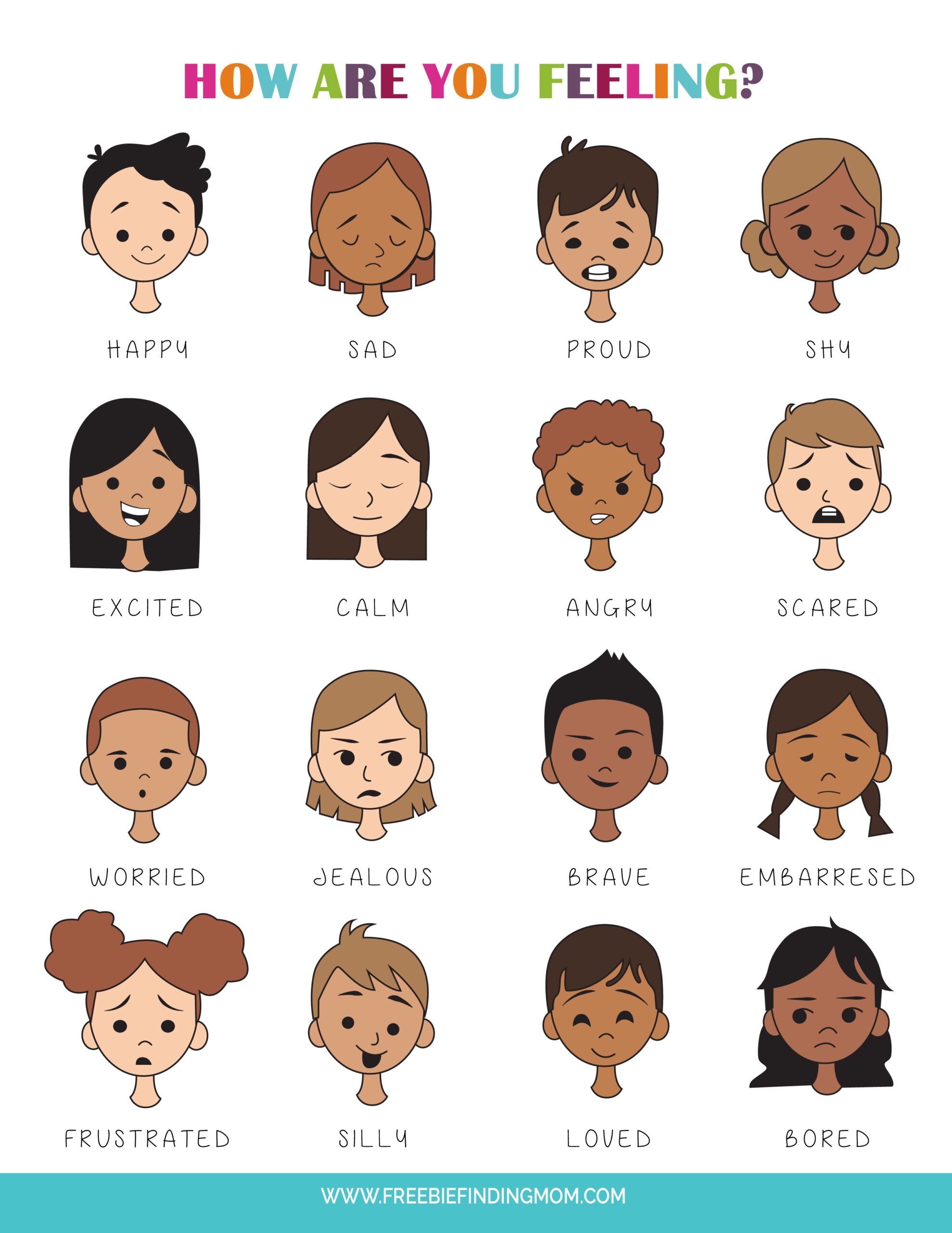 Printable Feelings Chart For Kids PDF Download Printable Feelings Chart For Kids PDF Download