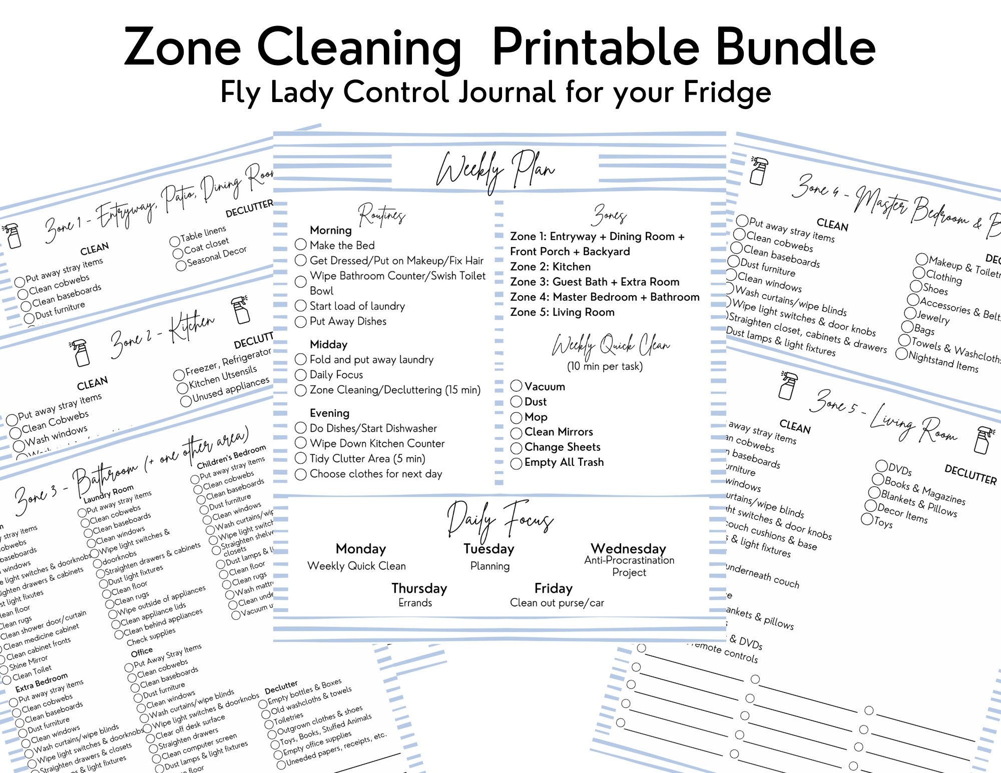 Printable Flylady Control Journal Fly Lady Planner Zone Cleaning Schedule Daily Routine Organization Printable Cleaning Planner Etsy
