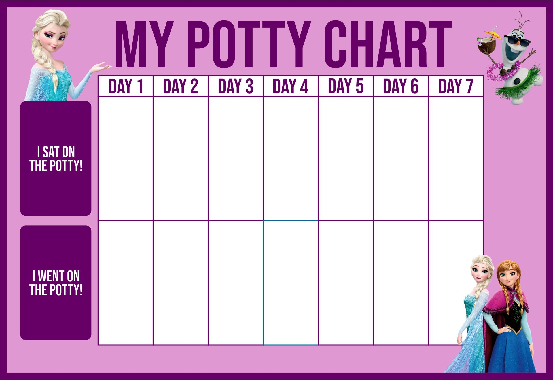 Frozen Potty Chart Free Printable Frozen Potty Chart Free Printable