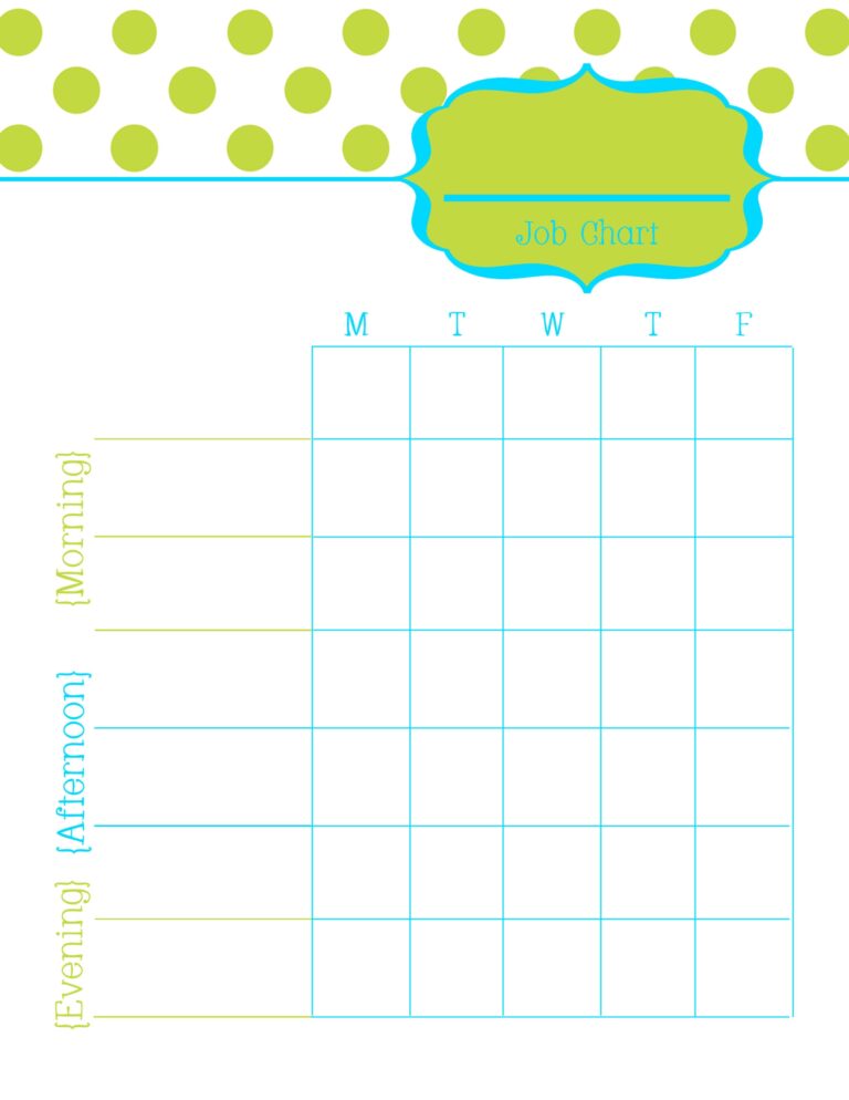 Printable Job Charts For Kids Free Download The Creative Mom