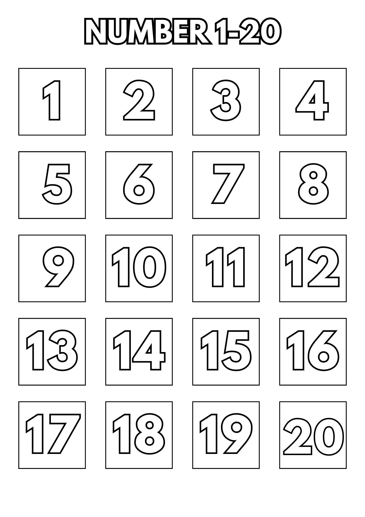 Printable Number Charts Printable Number Charts