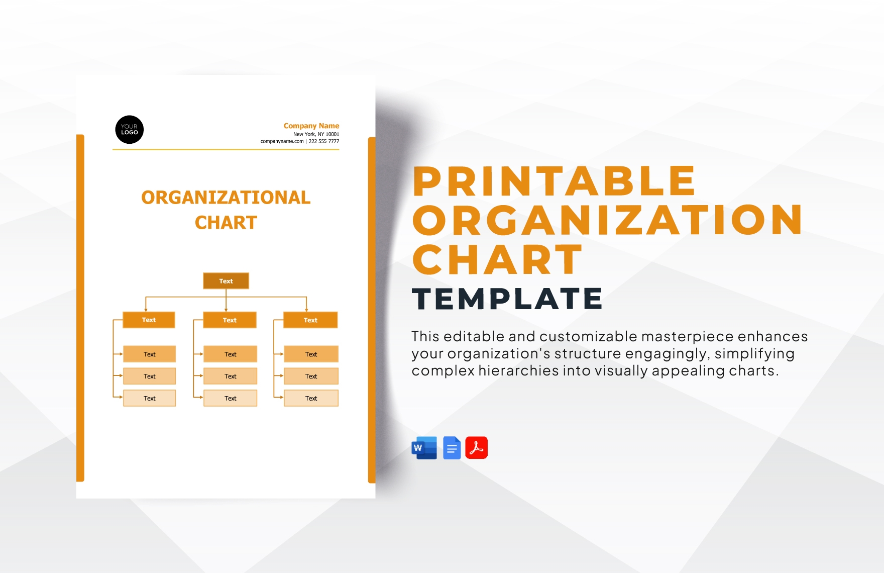 Printable Organization Chart Template In Word PDF Download Template