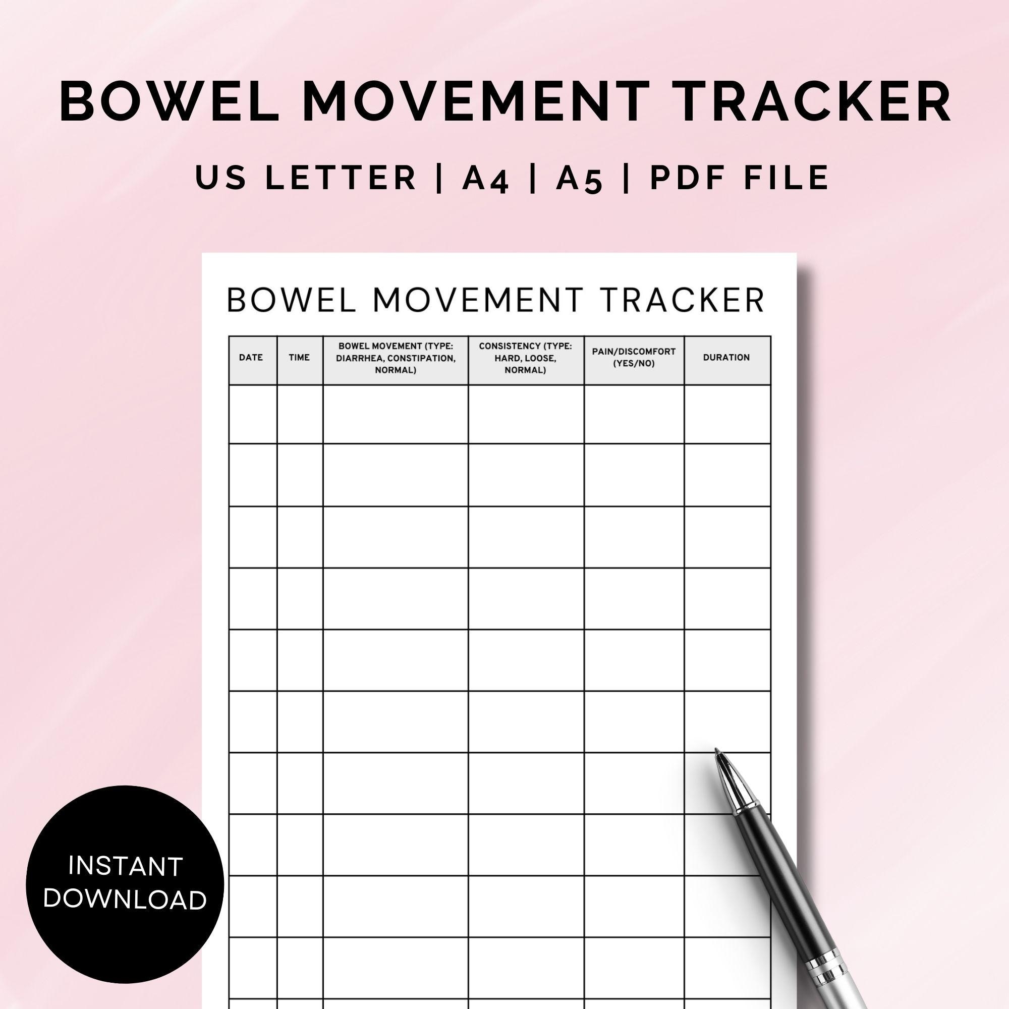 Printable Poop Tracker Etsy