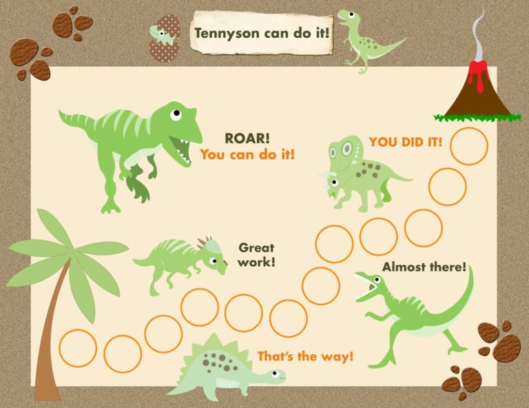 Printable Reward Chart For Children Personalized Dinosaur Adventure Jpeg Or PDF Etsy