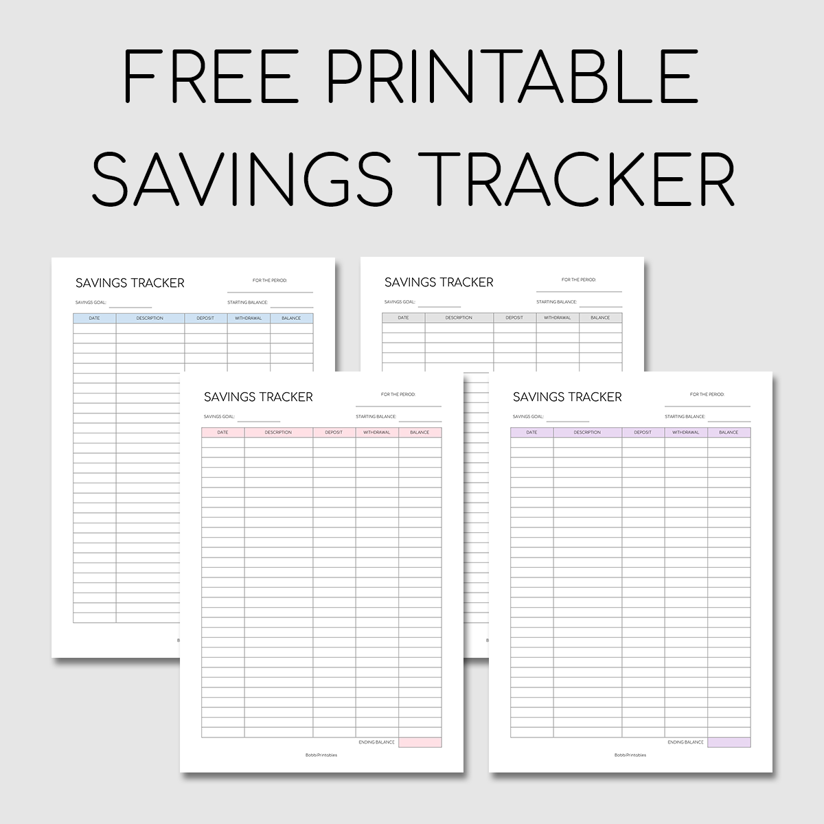 Printable Savings Tracker