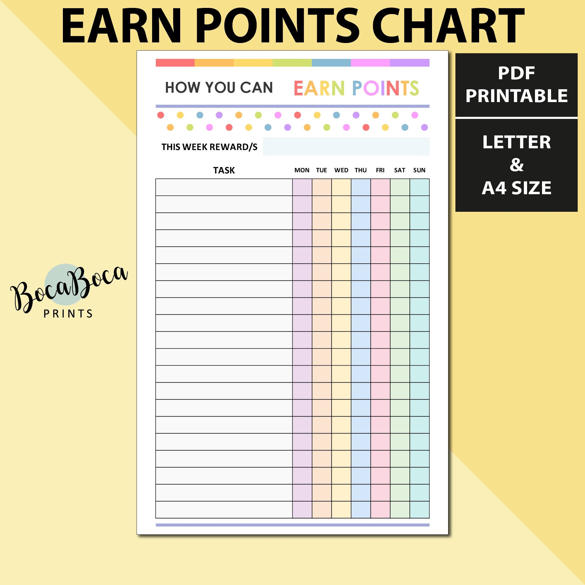 Printable Task Chart For Kids Printable Points Rewards System Foster Positive Habits And Behavior Track Progress And Achievements Etsy Printable Task Chart For Kids Printable Points Rewards System Foster Positive Habits And Behavior Track Progress And Achievements Etsy