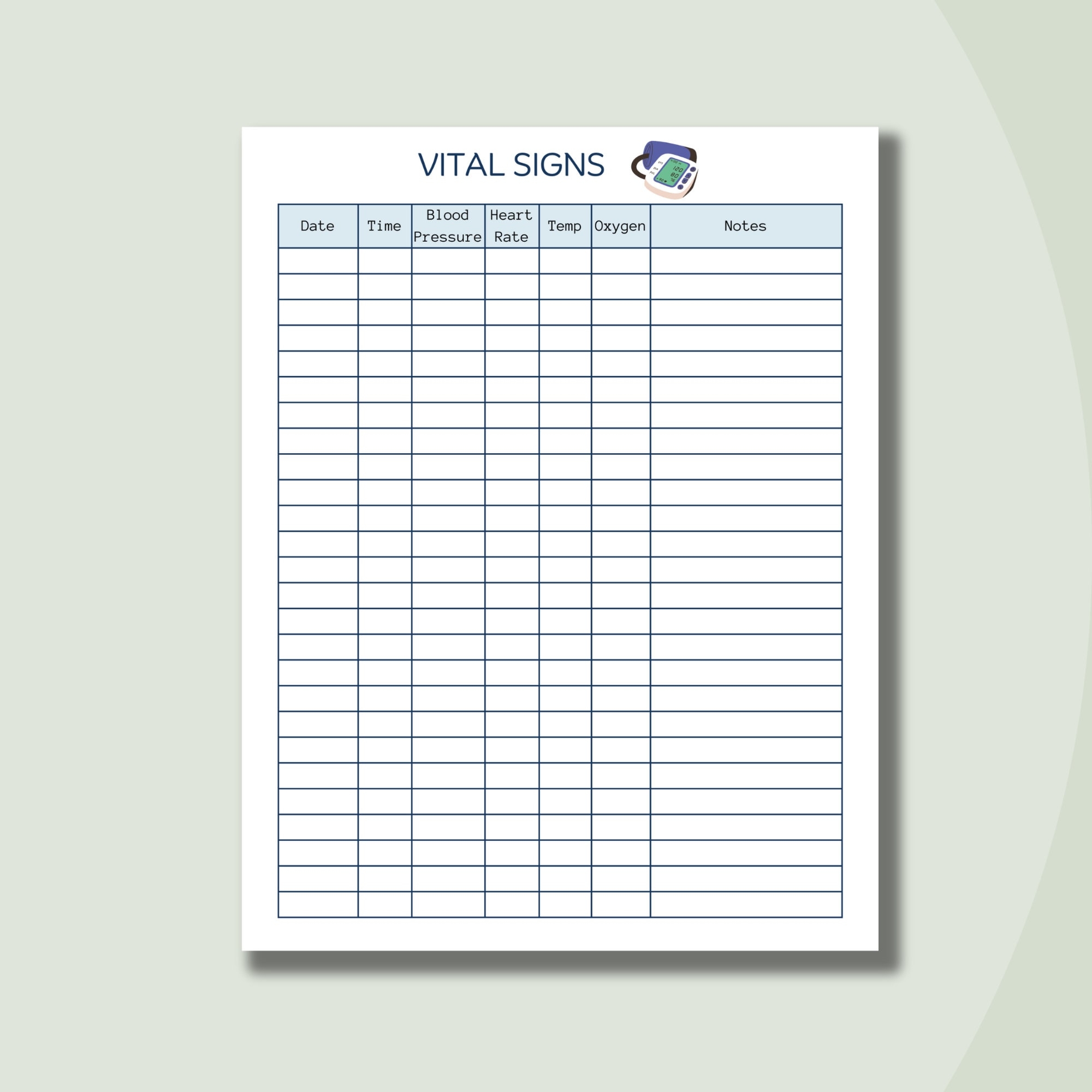 Free Printable Vital Signs Chart
