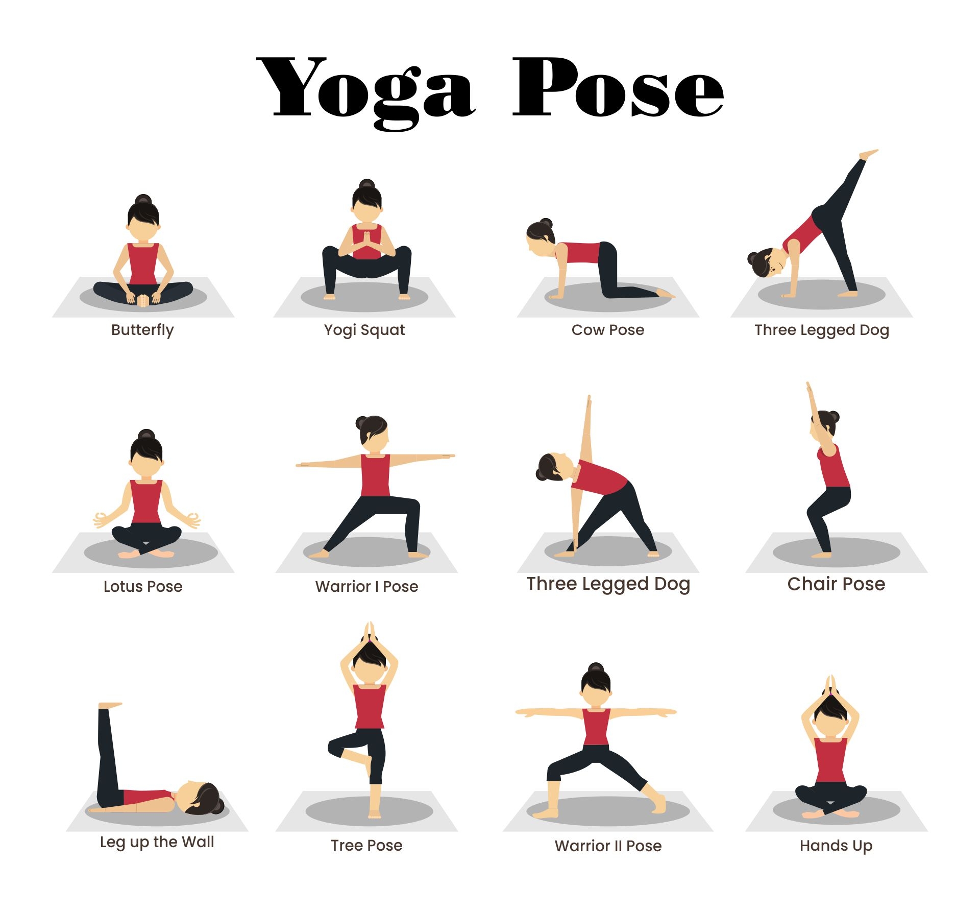 Printable Yoga Poses Chart Printable Party Favors Printable Yoga Poses Chart Printable Party Favors