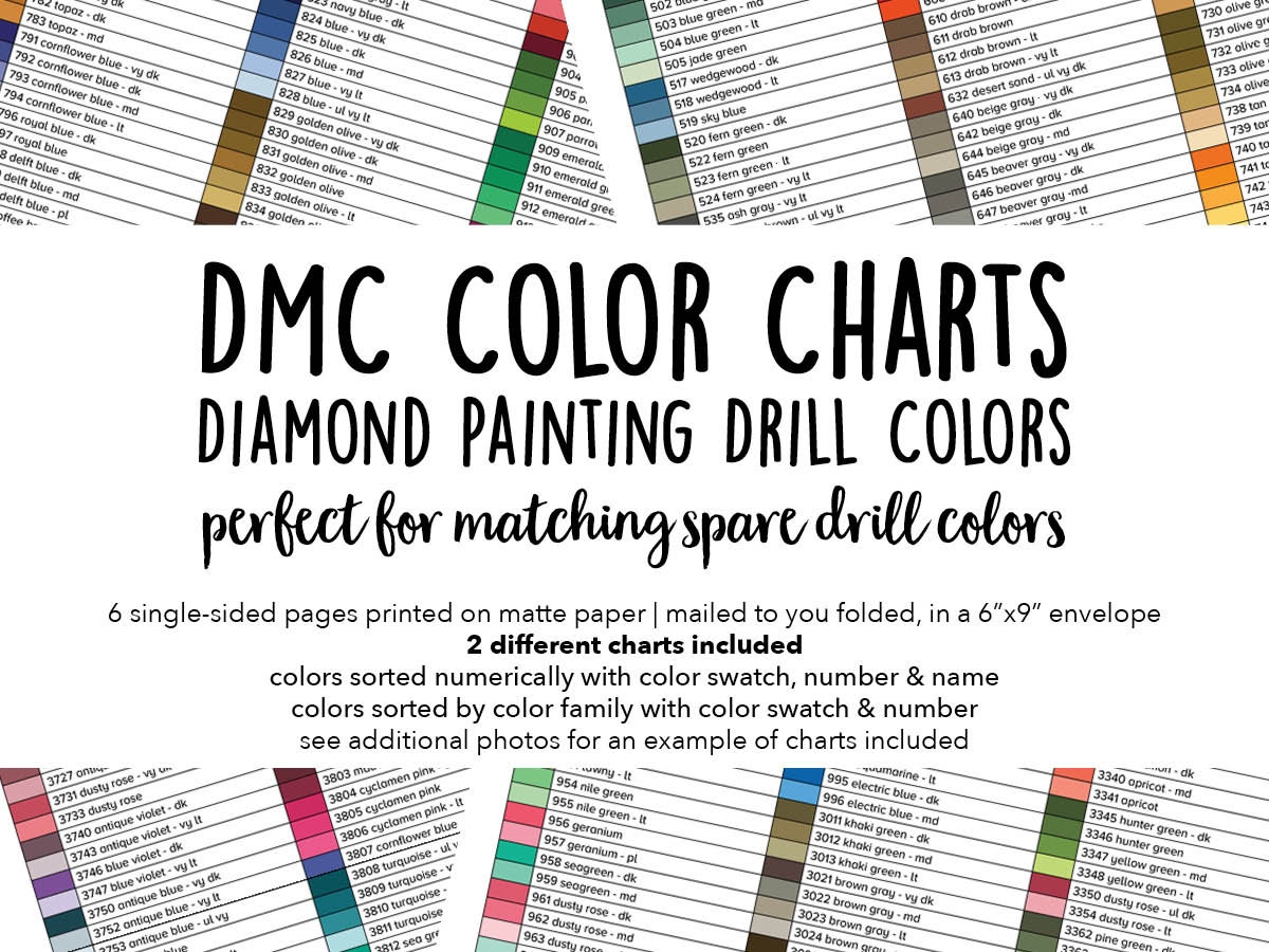 PRINTED DMC Color Charts Diamond Painting Drill Color Charts 2 In 
