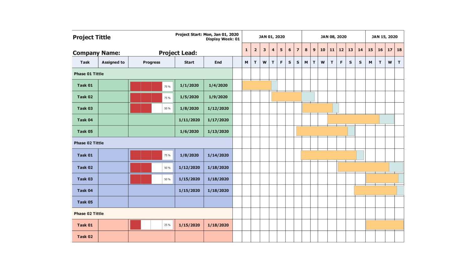 Gantt Chart Printable Gantt Chart Printable