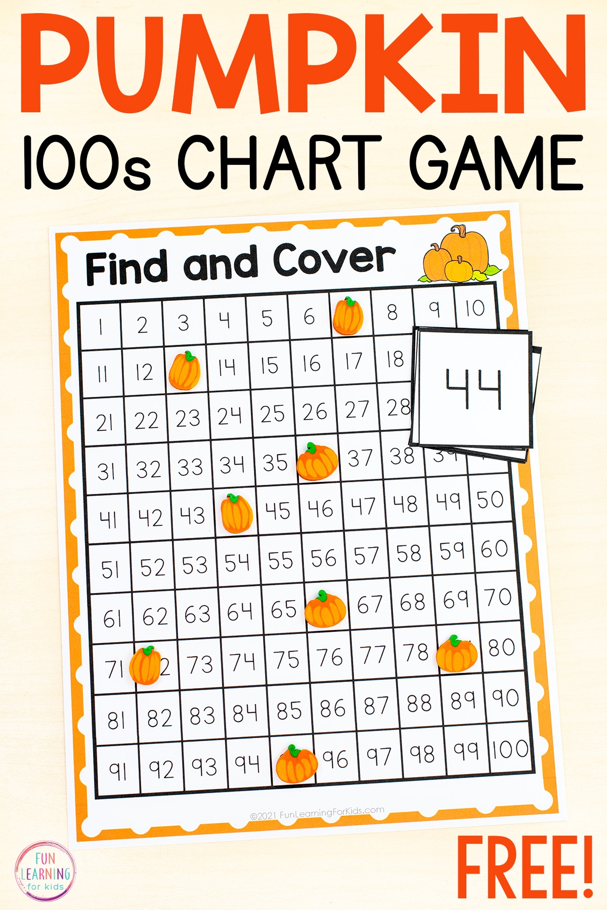 Pumpkin 100 120 Chart Printable Find And Cover Number Mats