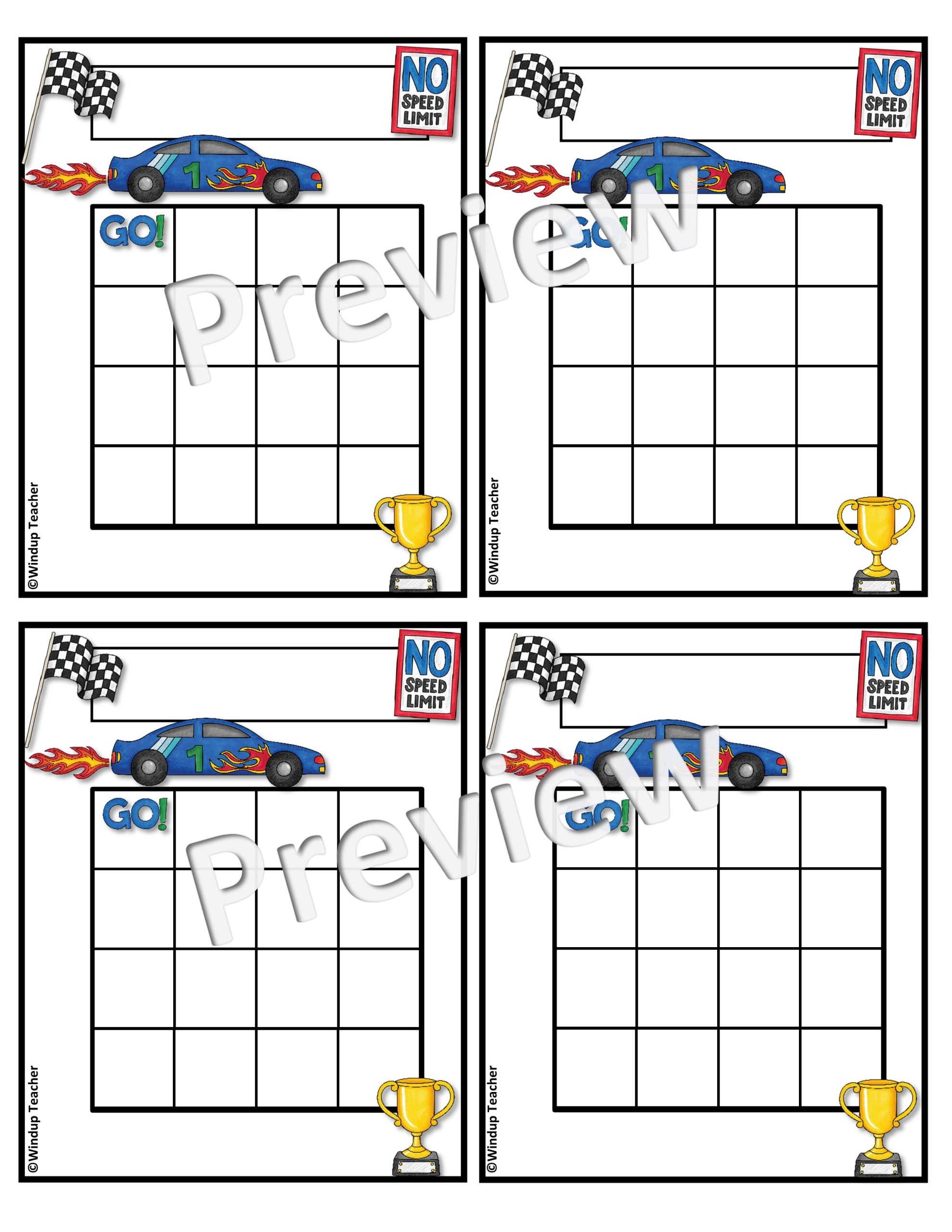 Race Car Sticker Charts Printable Incentive Reward Reproducibles Made By Teachers