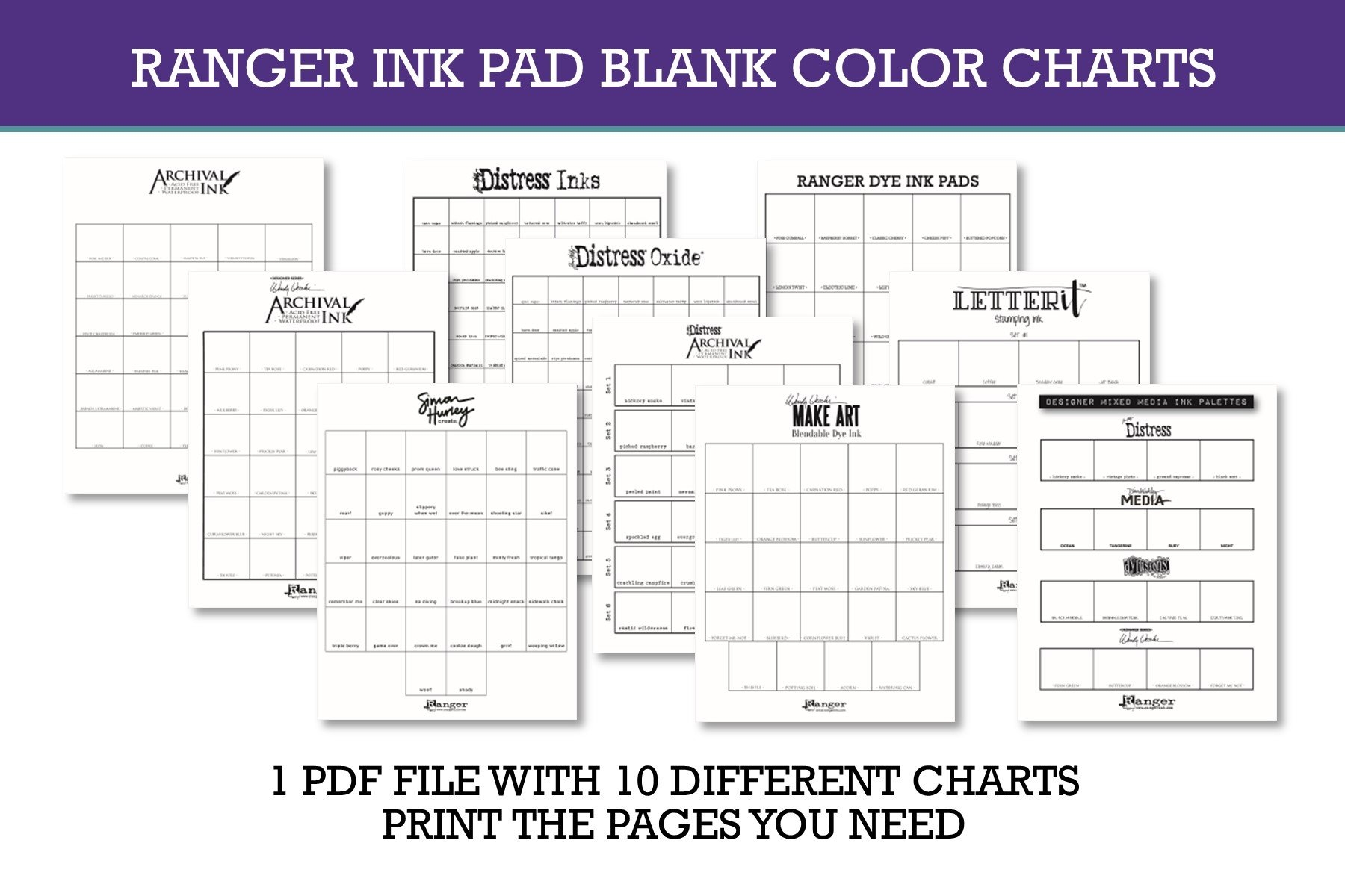 Free Printable Blank Color Chart