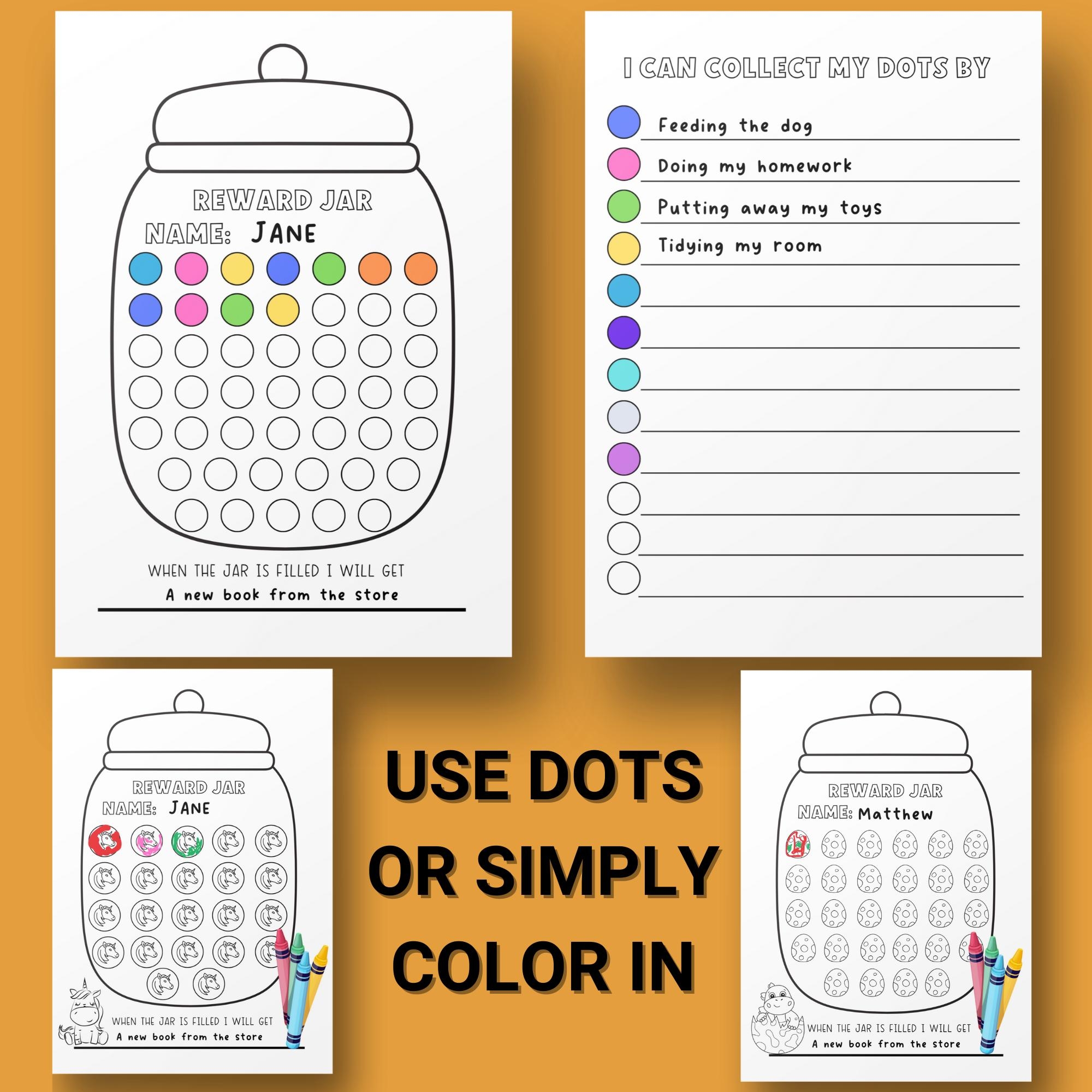 Reward Jar Printable Kids Behavior Chart Chore Tracker digital Download Etsy