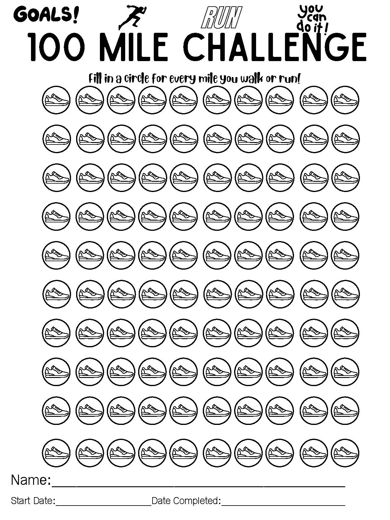 Running Challenges 13 1 26 2 50 Mile 100 Mile By K 6 Health And Phys Ed Running Challenges 13 1 26 2 50 Mile 100 Mile By K 6 Health And Phys Ed