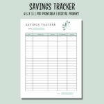 Savings Tracker Printable Savings Goal Planner PDF Savings Chart Monthly Savings Fund Etsy