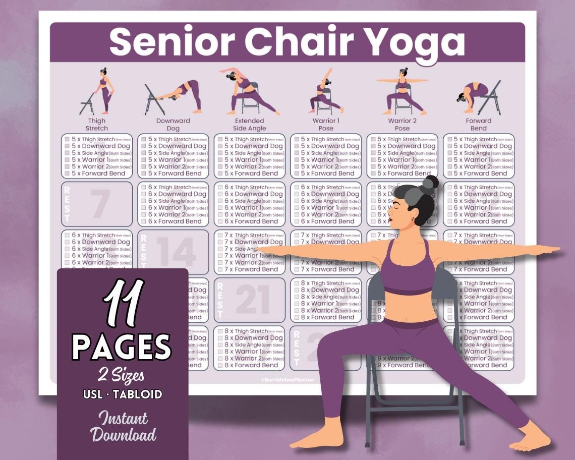 Chair Yoga Printable Chart Free