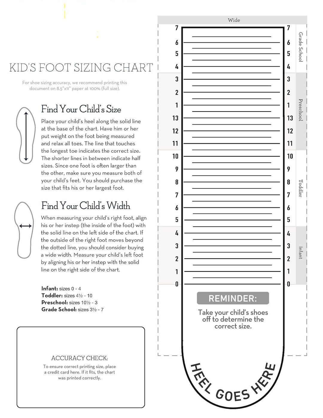 Shoe Sizer Printable Shoe Size Chart Printable Shoe Sizing Chart Foot Measurement Chart Shoe Conversion