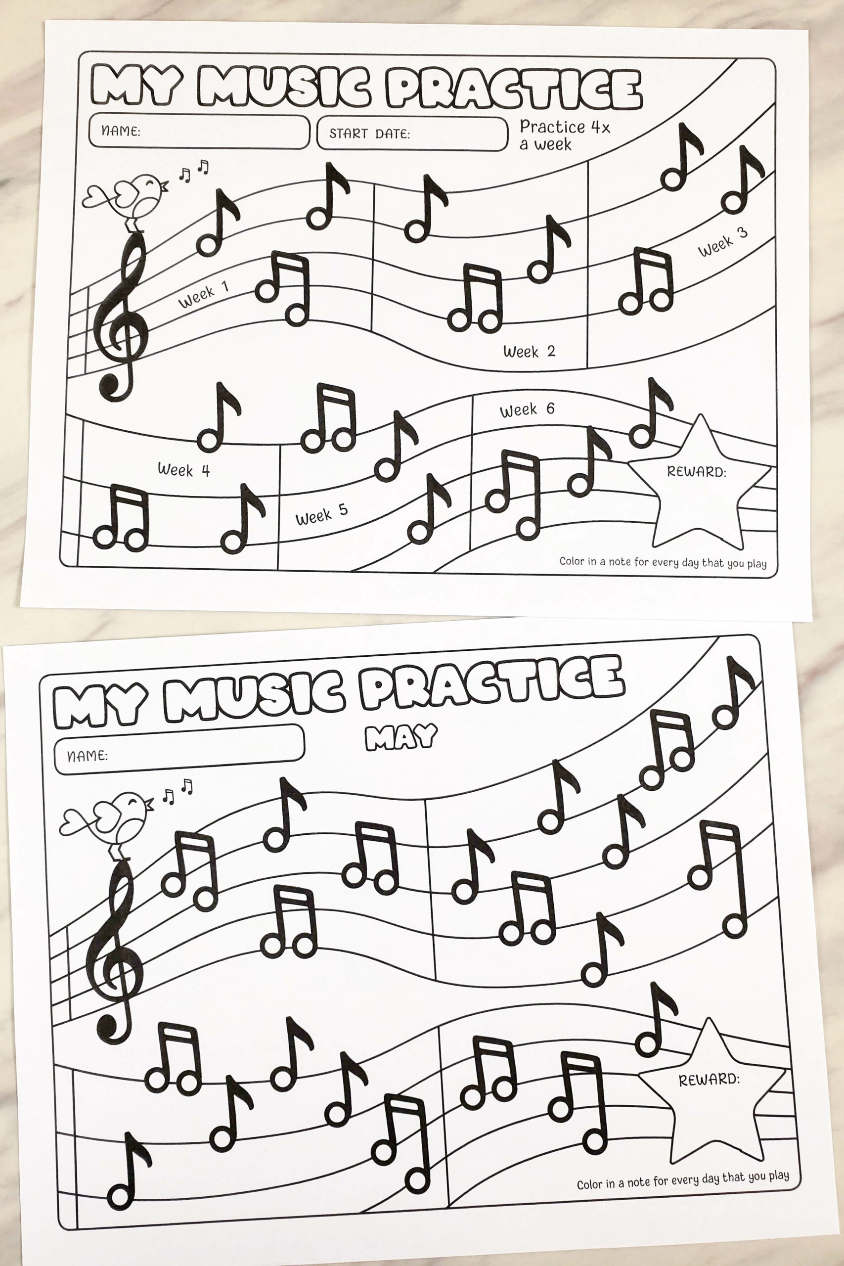 Shop Music Practice Tracker Primary Singing