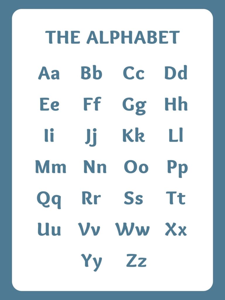Simple Alphabet Chart Download PDF Etsy