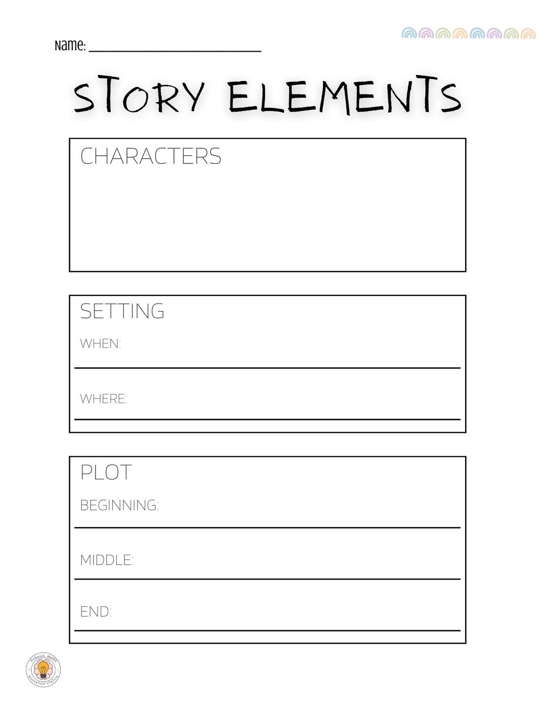 Simple Story Elements Worksheet characters Setting Plot Story Elements Single Page Worksheet Etsy Simple Story Elements Worksheet characters Setting Plot Story Elements Single Page Worksheet Etsy