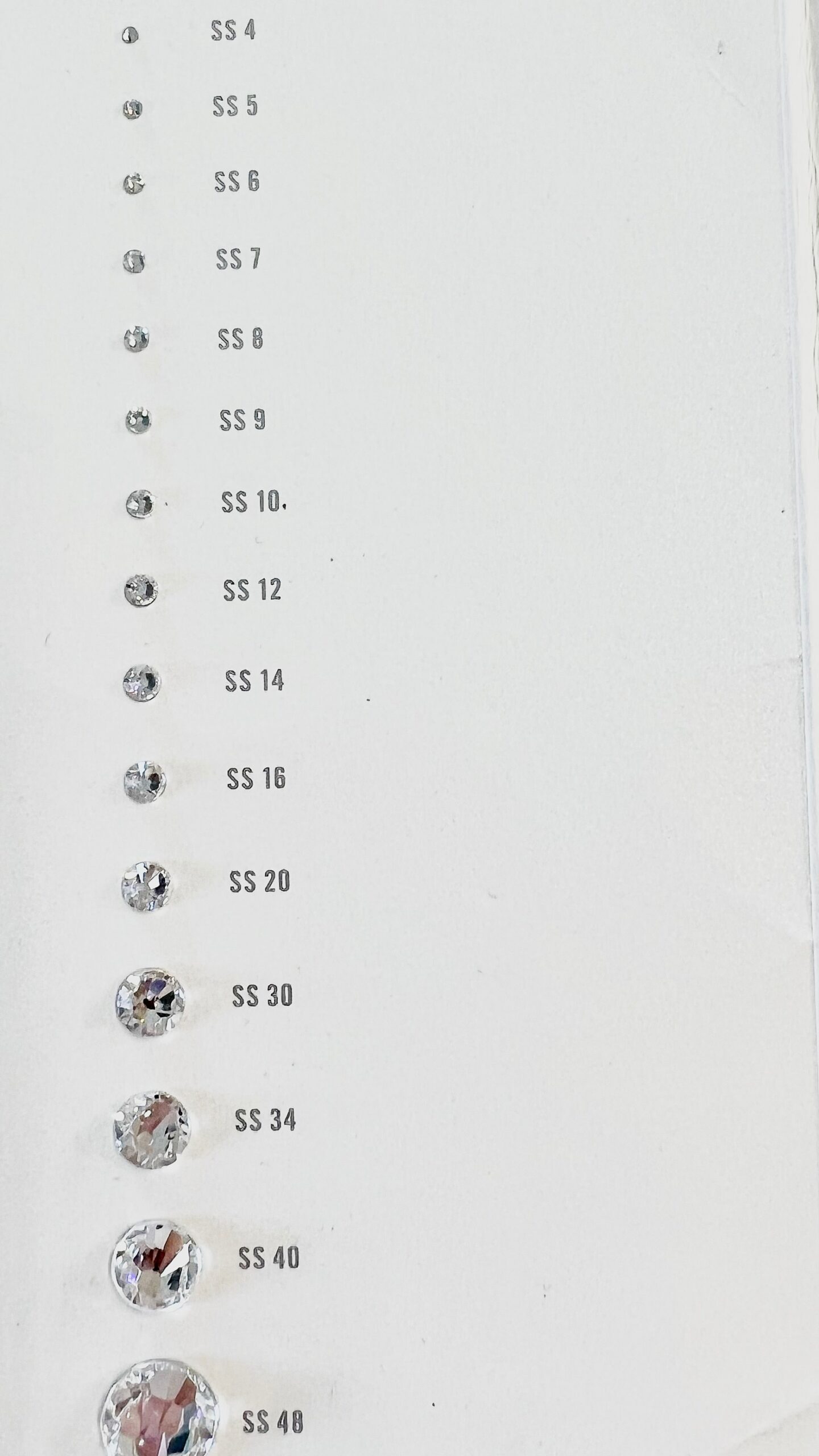 Actual Printable Rhinestone Size Chart Actual Printable Rhinestone Size Chart