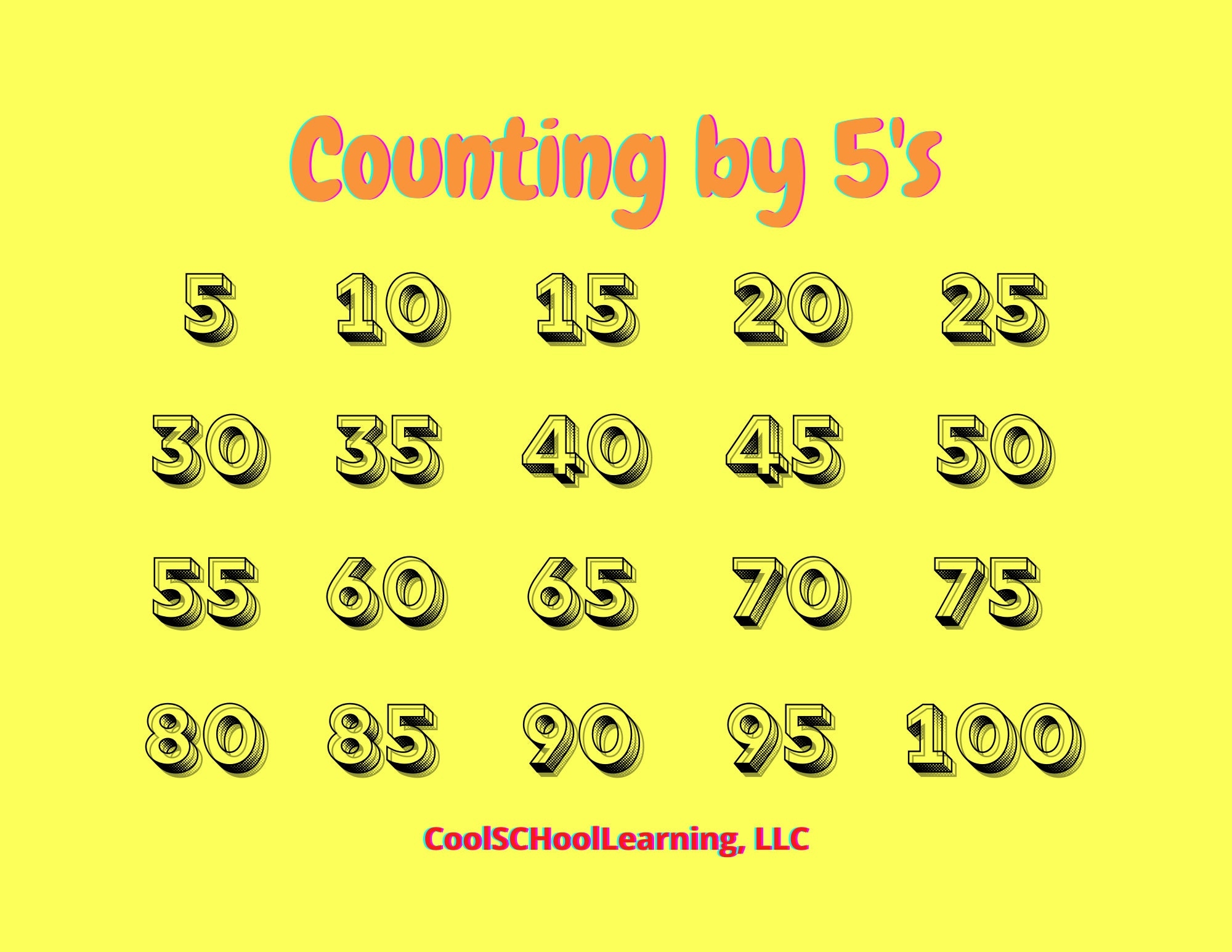 Free Printable Counting By 5s Chart Free Printable Counting By 5s Chart