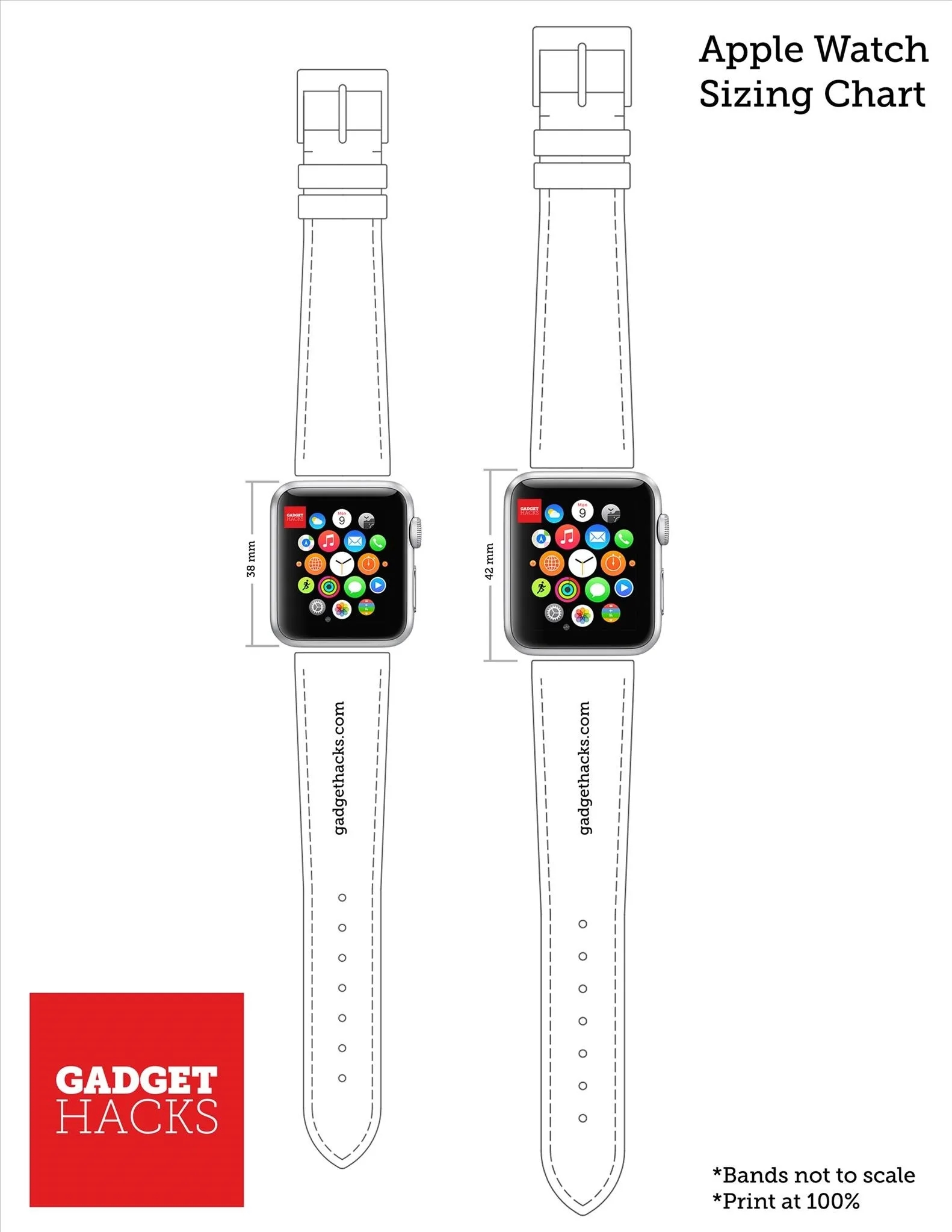 Smart Watch Watch Diameter Sizes Smart Watch Apple Watch Strap Sizing Guide Size Chart Apple Watch