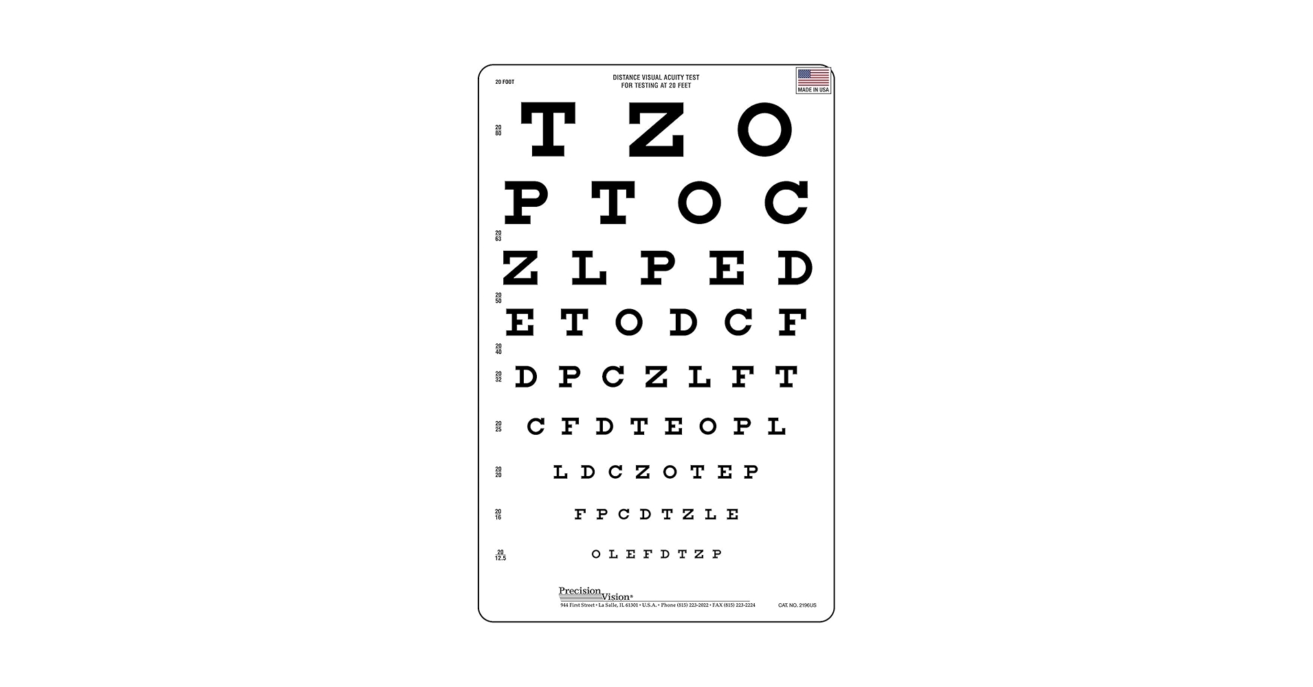 Printable Eye Chart 20 Feet